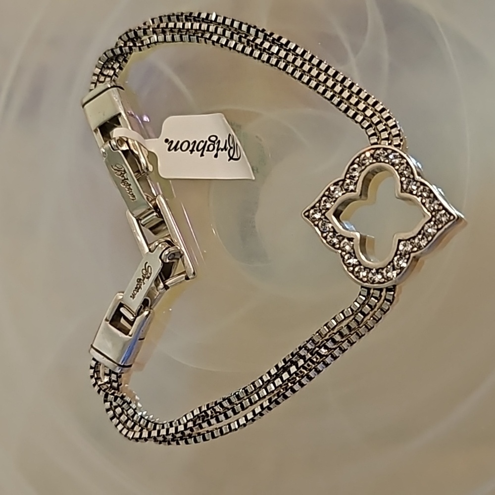 Brighton Silver Toned Quatrefoil Charm Bracelet